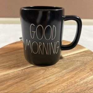 Rae Dunn Good Morning Ceramic Black Mug NWOT